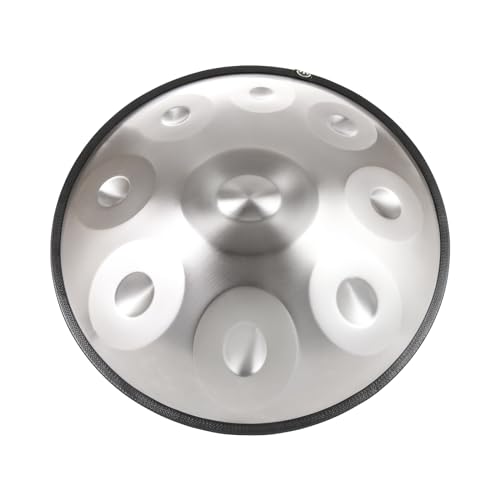 Handpan Drum 9/10/12 Notas 432Hz/440Hz Re menor 22 Pulgadas con Bolsa Suave, 2 Baquetas y Soporte miniatura 2