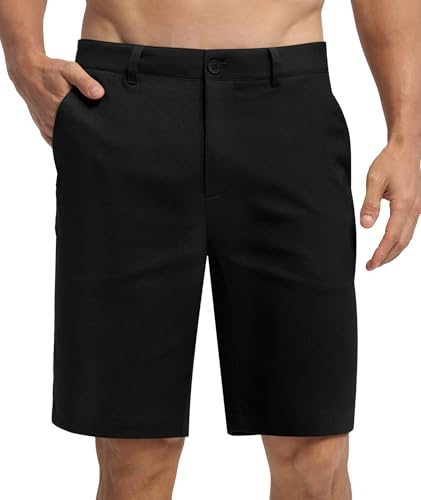 Willit Men's Linen Shorts Dress Summer Casual Work Linen Shorts Flat Front with Pockets 10