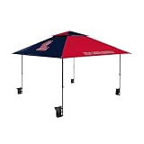 Logo Brands NCAA Ole Miss Rebels Pop-Up 12x12 Canopy - Easy Setup with Built-in Wheels, Vented Roof for Airflow, Includes Sandbags, Stakes, and Tie-Downs – Tent for Tailgate & Outdoor Events