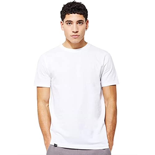 Kit com 2 Camisetas T-Shirt Slim Tee Masculinas Básicas Algodão – Slim Fitness Fashion – Branco – EG