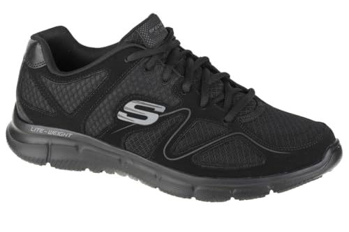 Skechers Satisfaction 58350-bbk, Sneakers Basses Homme, Noir (Black 58350-Bbk), 45 EU