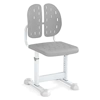 COSTWAY Kids Desk Chair, Height Adjustable Children Study Chair with Double Back Support, Breathable Seat, Student Computer Chair for 3-10 Years Old Boys Girls (Grey)