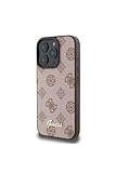 Funda compatible con Magsafe para iPhone 16 Pro, con capacidad de carga GUESS con logotipo de peonía, color marrón
