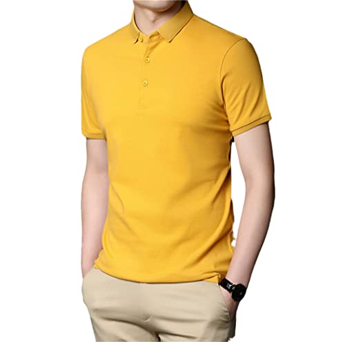 Polo d'été homme en coton jaune idéal pour les terrasses et weekends