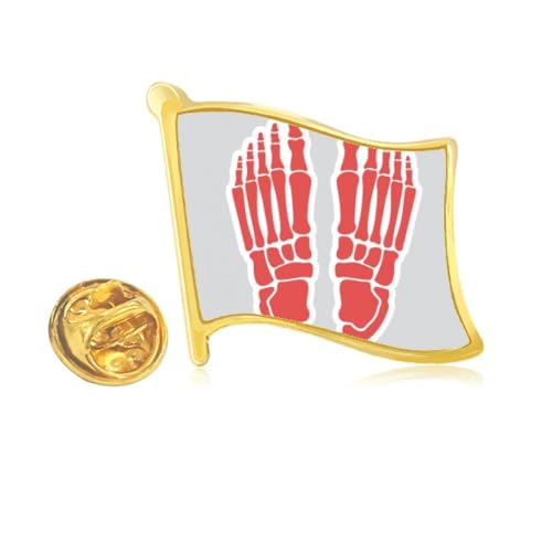 Épinglette pied humain badge doré à porter sur blouse d'infirmier
