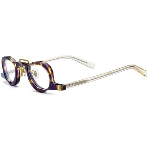 Image of HEPIDEM Acetate Glasses Frame Men,Round Optical Eyeglasses Women Vintage Retro Eyewear 9153
