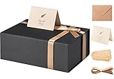 LIFELUM Large Gift Box 13 x 10 x 5 inch Black Gift Box with Lid Magnetic Gift Boxes for Presents Con