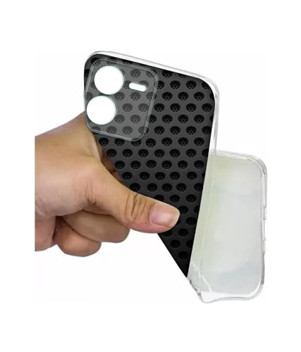 Image of Casotec Black Circle Design Printed Silicon Soft TPU Back Case Cover for iQOO Z9 5G