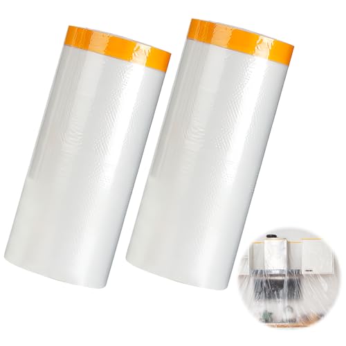 2 rotoli da 180 cm x 20 m e 300 cm x 20 mteli copritutto per imbianchino telo copritutto telo plastica copritutto teli per imbiancare cellophane per copertura mobili telo protettivo per pittura