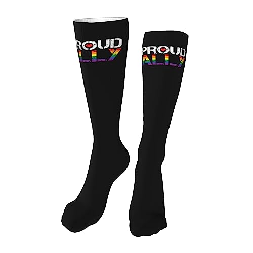 Pride Ally Knee High Socks For Women Long Tube Socks Athletic Compression Socks Unisex High Socks Girls
