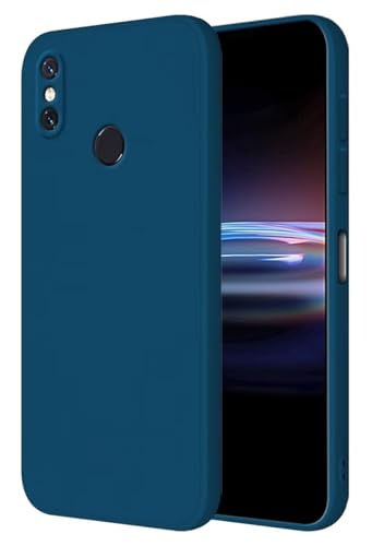HONLEN Funda Compatible para Xiaomi MI 8 Case, (6.21' Inches) Líquida TPU Silicona Cover con Anti-Rasguño, Cáscara Suave Cubierta Azul Zafiro