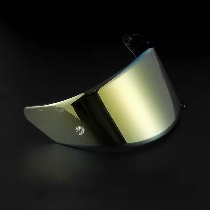Motorcycle Helmet Visor for KYT NFR NX NZ, Scratch-Resistant Protective Motorcycle Face Shield, Anti-Fog Replacement Face Shield Lens Accessories,C Gold