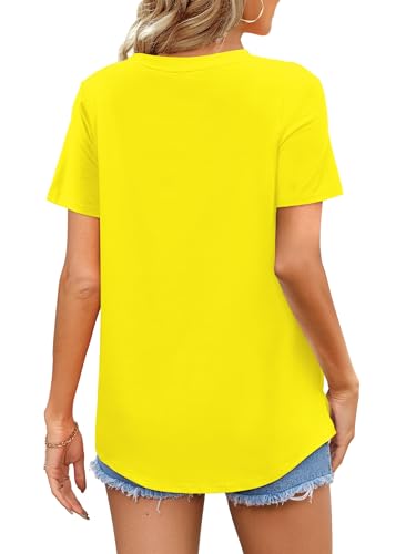 Image of Elesomo Womens Shirts Casual Crew Neck Short /Long Sleeve Tunic Tops Tees
