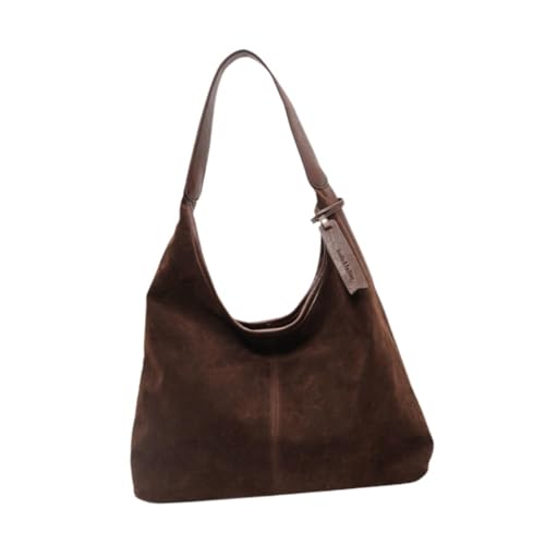 Image of CALANDIS Suede Bag Handbag Underarm Bag Large Top Handle Bag Purse Tote Bag for Women Coffee | Womens Handbags & Bags