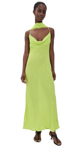 AFRM Women's Cheryl Dress, Lime Pin Dot, L