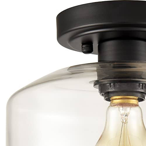 Jeenkae Modern Farmhouse Flush Mount Ceiling Light Black Small Hallway Light Fixtures For Laundry Room Entryway #TOP6