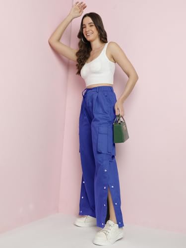 Image of KOTTY Women's High Rise Relaxed || Straight || Joggers Fit Cargo's for Pants || Trousers