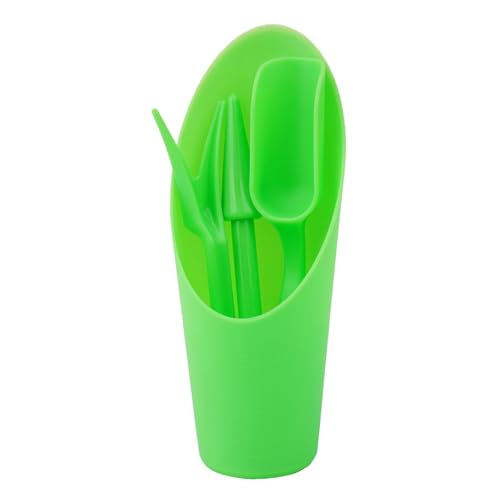 FACAIIO Juego de trasplante para suculentas y plantas, 4 piezas de herramientas de jardinería de plástico con trasplantador, cuchara, pala de cubo y tenedor, invernadero, guardería y jardín