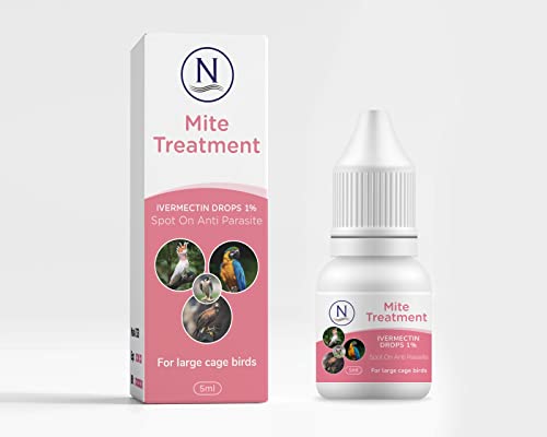 Naqua Ivermectin 1% 5ml, VET STRENGTH, Mite Treatment for Large Birds. Parrots, Macaws