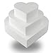Styropor Set de 3 Pisos para Tartas de poliestireno, 5 cm, 10 cm, 15 cm y 20 cm, Blanco, 20x20x15cm