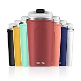 VeeFine Tumbler 12oz Dishwasher Safe BPA-Free Insulated Travel Mug for Coffee Fits Car Cup Holder, Carmine