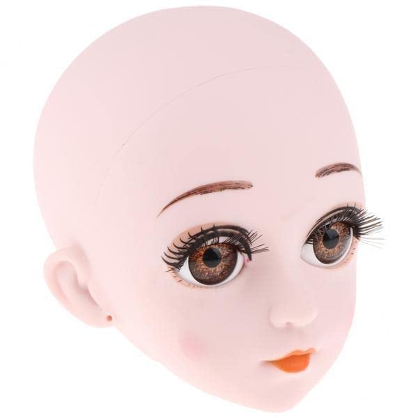 MERISHOPP 2x1/3 Lifelike Girl Doll Make Up Head with Eyes for BJD Doll Body Parts Accs-picture-17