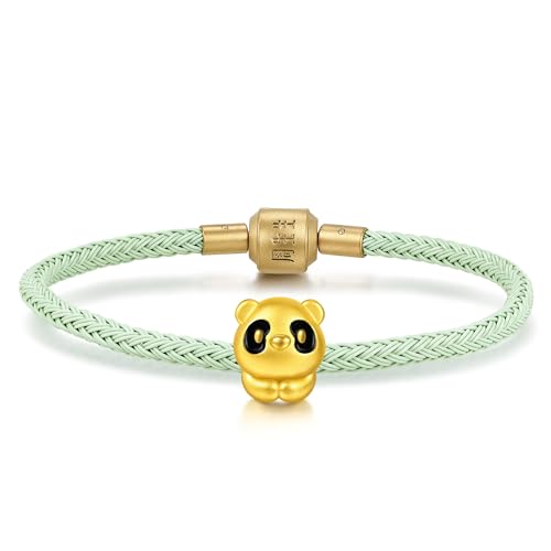 CHOW SANG SANG 999 Gold Cute Adorable Mini Panda Charm Bracelet for Women & Men 17cm 95748C