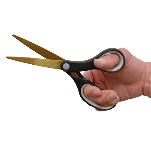 Westcott 55847 8-Inch Titanium Scissors For Office And Home, Black/Gold, 2 Pack #TOP1