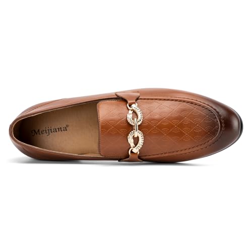Image of Meijiana Men's Fashion Classic Microfiber PU Leather Loafers and Weeding Dress Shoes for Men