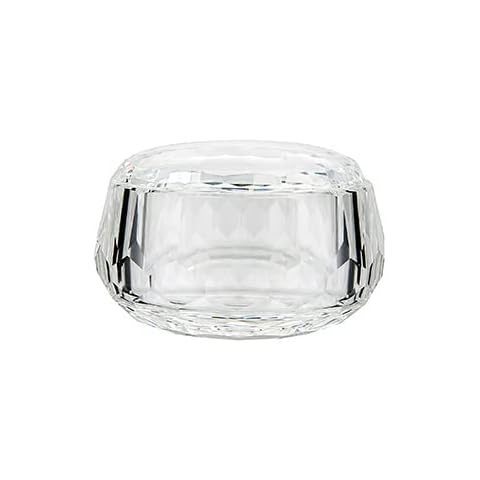 DONOUCLS Crystal Candy Bowl Hand Cut Dessert Salad Storage Jars Clear 7.5x12cm/3x4.7" Large Cover