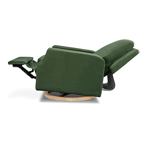 Namesake Crewe Recliner And Swivel Glider In Forest Green Velvet With Light Wood Base, Greenguard Gold Certified #TOP4