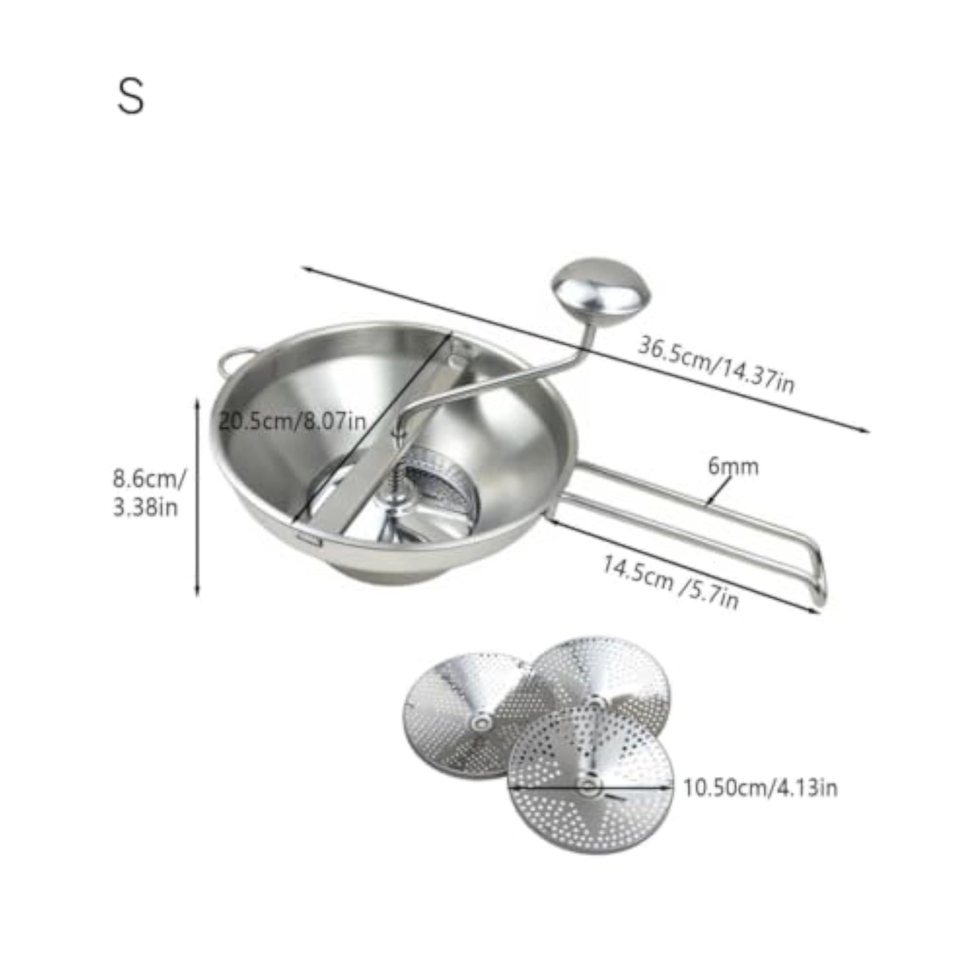 Easy to Clean Food Mill with Interchangeable Plates