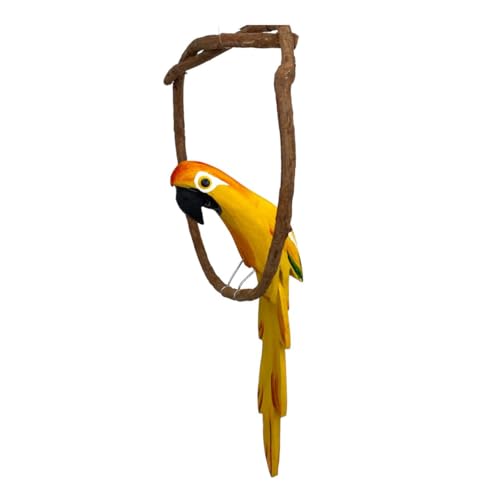 Arara De Galho Mini Decoração Casa Jardim Varanda Sacada - Atelie Center (Amarelo)