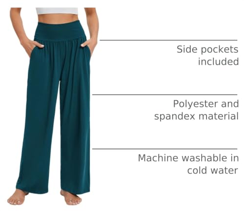Image of Gracyoga Wide Leg Yoga Pants for Women Casual Loose Cozy Sweatpants High Waisted Lounge Pajama Flowy Pants With Pockets