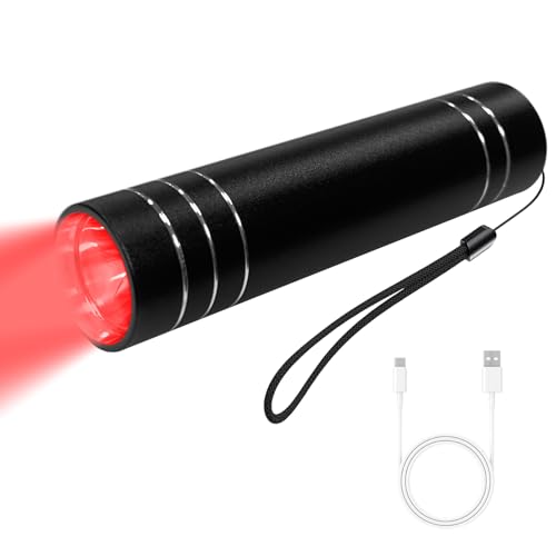 Red Light Device, LED Red Light Wand, Portable LED Infrared Torch, Near Infrared Lamp Device for Home Use (Black)