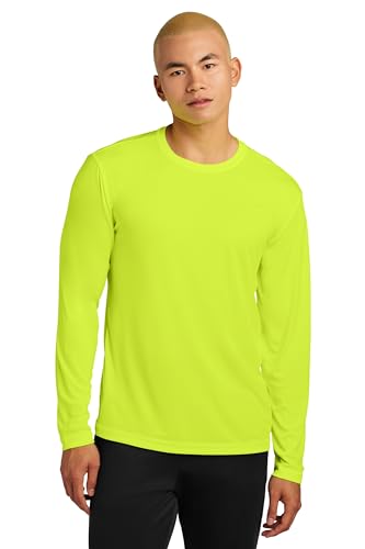Clothe Co. Men's Neon Yellow Long Sleeve Moisture-Wick Tee M