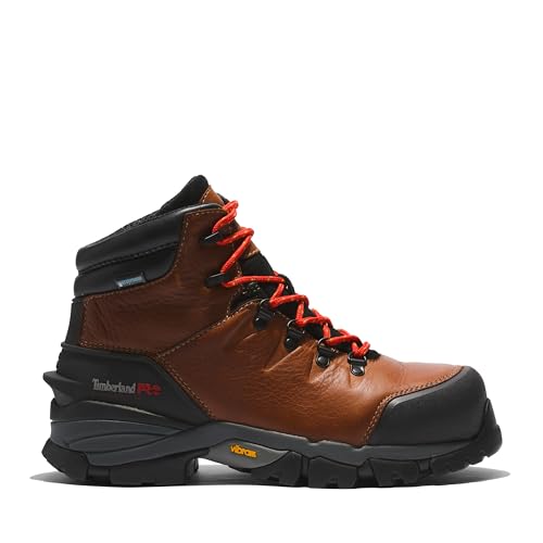 Timberland PRO Timberland PRO Men's Heritage Hyperion 6 Inch Composite Safety Toe Waterproof Industrial Hiker Work Boot, Brown-2024 NEW, 10.5 M US
