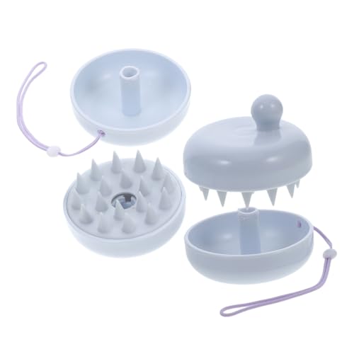 SHERCHPRY 2pcs Silicone Scalp Comb with Detachable Cover and Hanging Strap Gentle Hair Care Brush for Hair Washing Scalp Massaging Brush