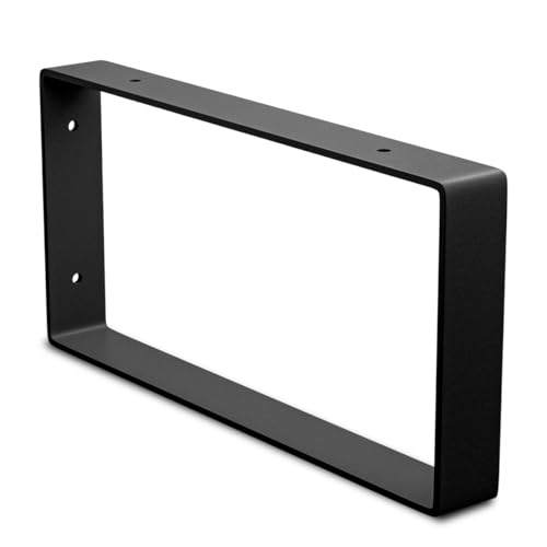 Amig - Soporte Rectangular para Estantes Industriales - 126 x 261 x 30 mm - Acero Negro Mate - Soporte Estantería Pared - Diseño Funcional y Resistente - Ideal para Estanterías de Pared