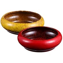 GLEAVI 2pcs Retro Ceramic Flower Pots for Succulents and Cacti, Large Diameter Artistic Planters with Glazed Surface for Outdoor Patio and Garden Decoration, Red and Yellow