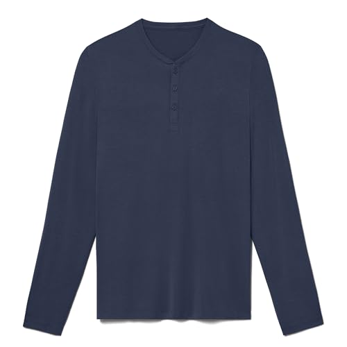Image of Tommy John Men's Second Skin Modal Long Sleeve Henley Sleep Top