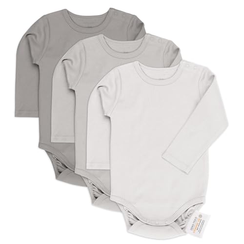 LaLoona Baby Body Langarm 3er Pack - Langarmbody Set aus Baumwolle, Bodies...