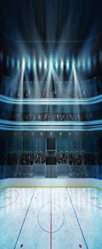 A.monamour 3D Door Stickers For Interior Doors Hockey Stadium With Fans Crowd And An Empty Ice Rink Sport Arena Vinyl Removable Self Adhesive Door Poster Wallpaper Mural Decals For Bedroom 95 X 215 Cm #TOP1