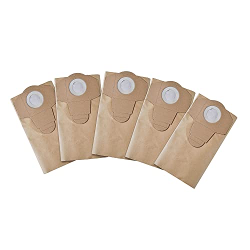 RYOBI - Lot de 5 Sacs Aspirateur 20L-30L RYOBI - Sacs Papier Universels Grande Capacité - Compatible R18WDV & RVC-1220I-G - Hygiène & Protection - RAKWDV05