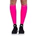 Zensah Compression Leg Sleeves, Neon Pink, Small/Medium