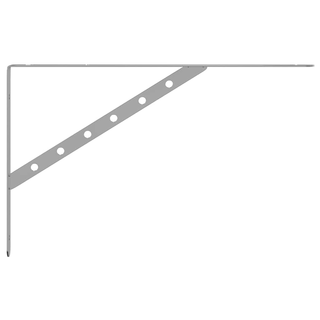 Soporte de estante de acero inoxidable en plata 40 x 2,5 x 25 cm, 4 unidades con tornillos y tacos para estante de pared, estantería colgante, estantería, soporte para ahorrar espacio para