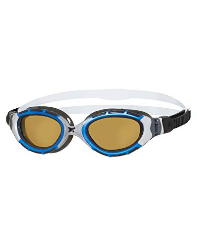 Zoggs Predator Flex Polarized Ultra Reactor Goggles S - Gafas de natación, color azul metalizado y plateado