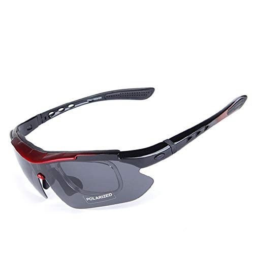 Blisfille Gafas Deporte Graduadas Gafas Proteccion Aumento,Rojo Negro