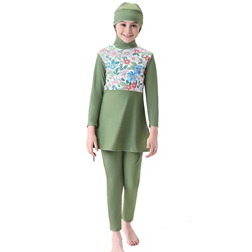 OBEEII Muslim Swimsuits for Girls Burkini Full Coverage Swimsuit Islamic Long Sleeve Hijab Bathing Suit Rash Guard Swimwear - Main Image