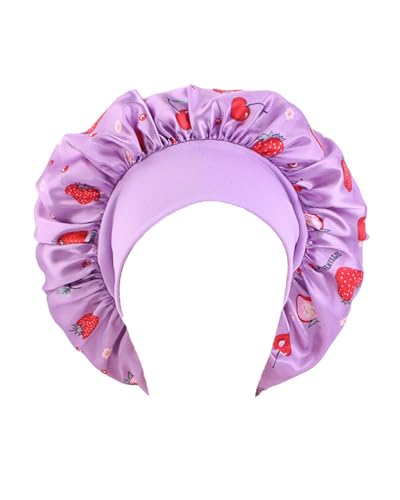 Kids Satin Bonnet, Silk Bonnet for Sleeping Wide Band Silk Sleep Cap for Curly Natural Hair
